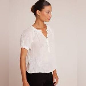 Joie Blouse white cream Button Detail women’s 1x plus size short sleeve